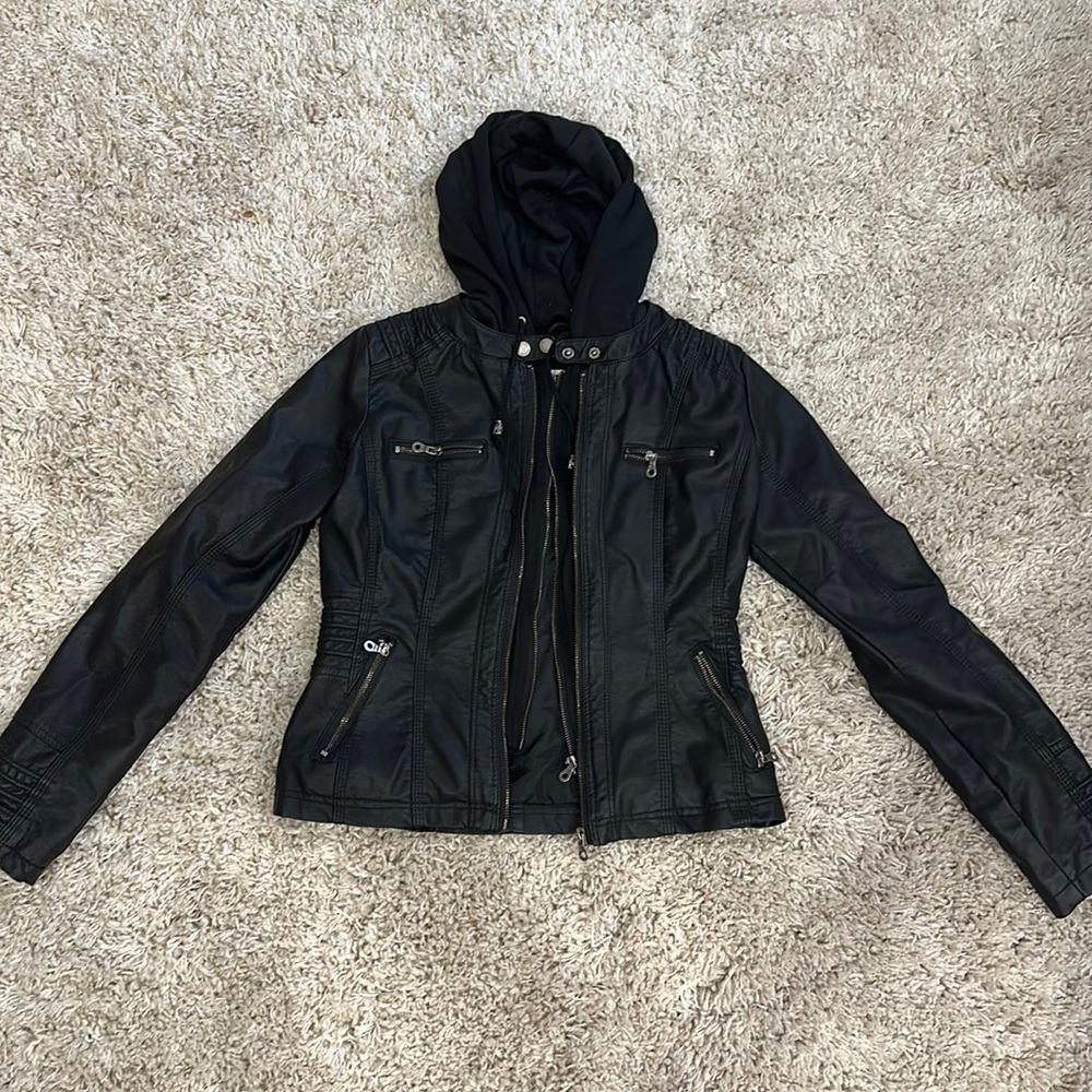Hooded Leather Jacket